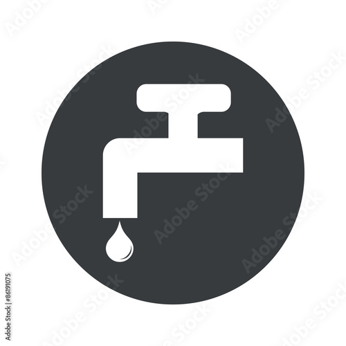 Monochrome round water tap icon