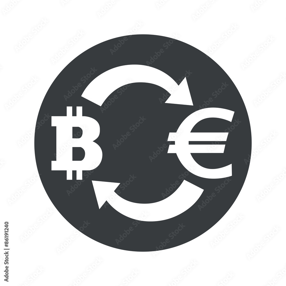 Monochrome bitcoin euro exchange icon Monochrome bitcoin euro exchange icon