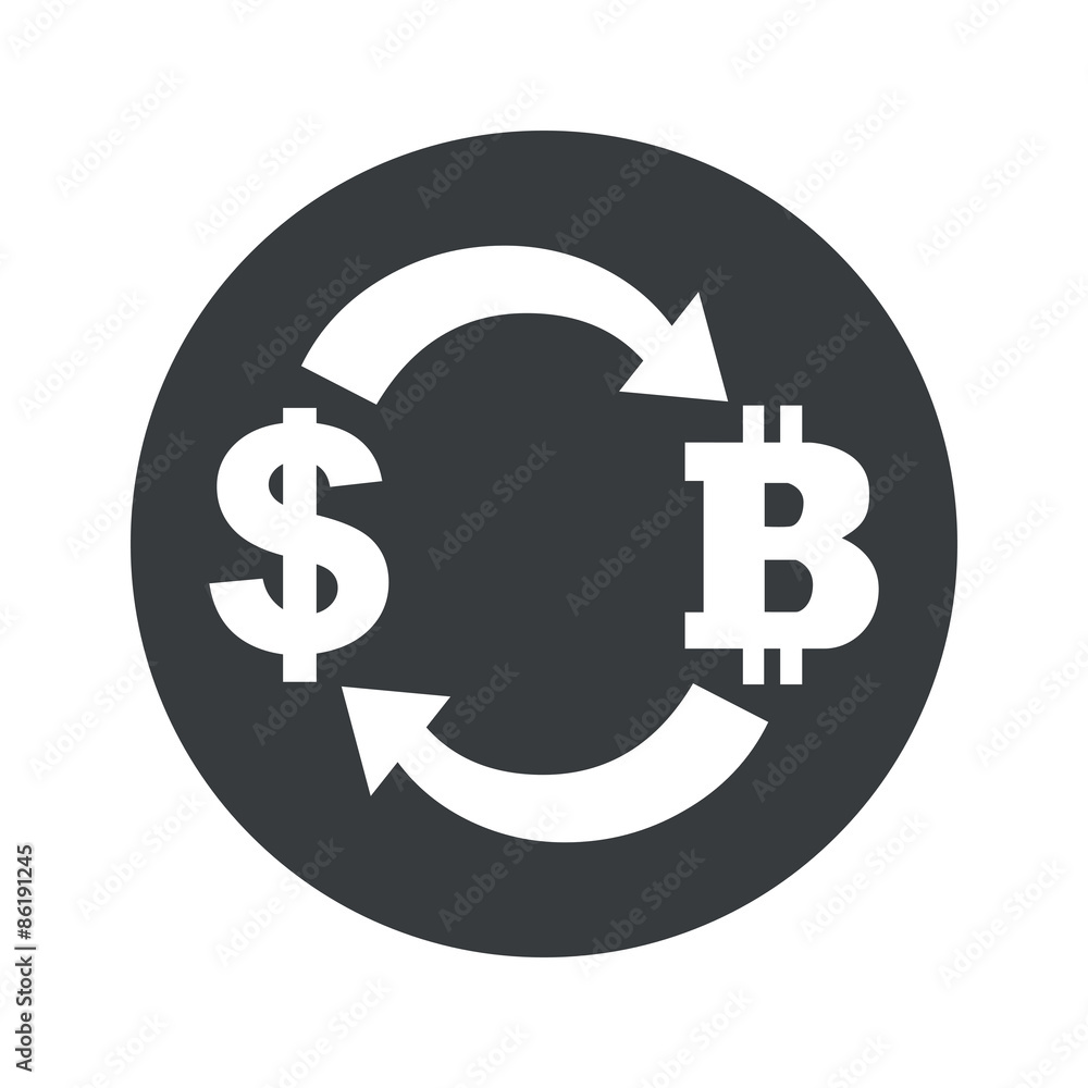 Monochrome dollar bitcoin exchange icon Monochrome dollar bitcoin exchange icon