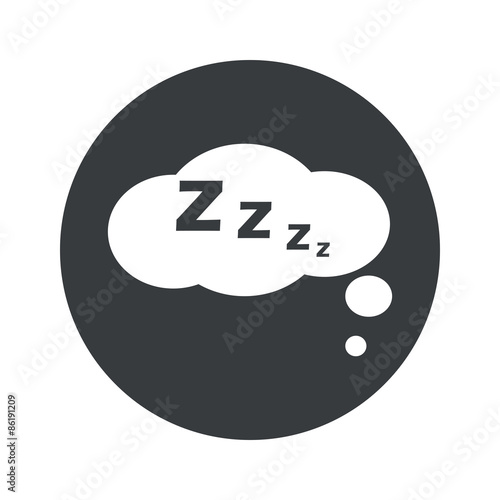 Monochrome round sleeping icon