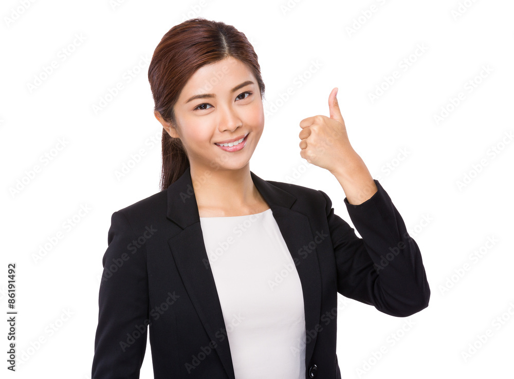 Young businesswoman with thumb up Young businesswoman with thumb up