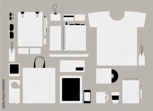 Corporate flat identity mock-up template for your design