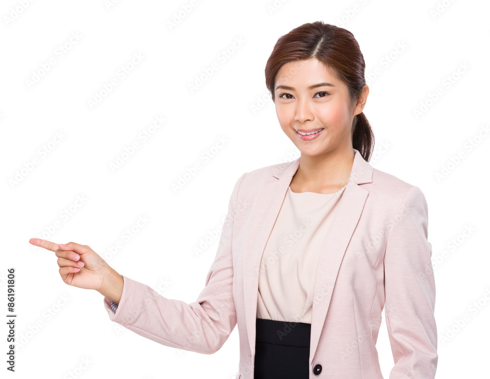 Asian Businesswoman with finger point up Asian Businesswoman with finger point up