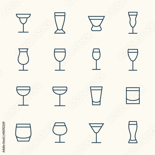 Alcohol beverages icon set