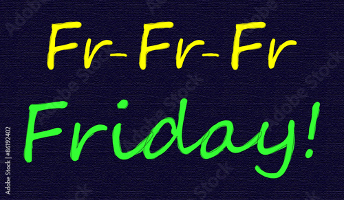 Vector text friday day