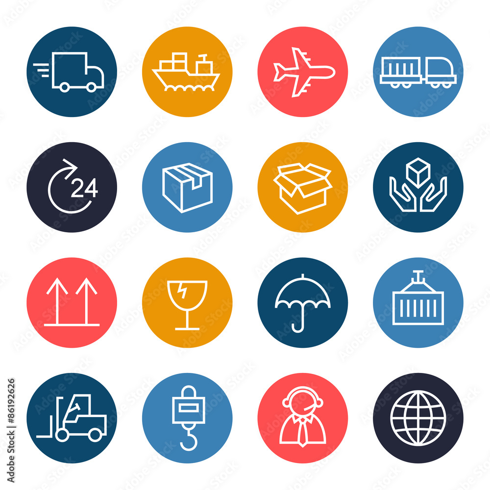 Logistics icon set Logistics icon set