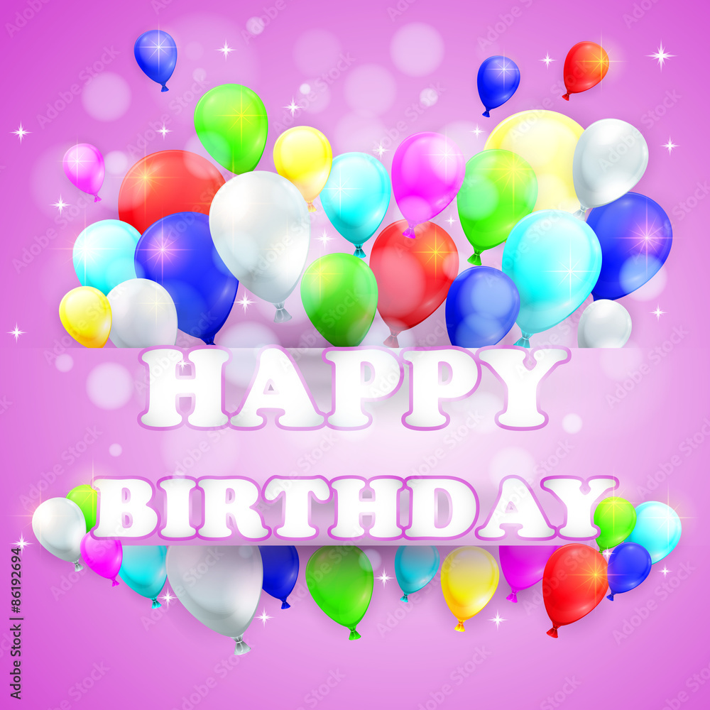 Birthday background with colorful balloons. Birthday background with colorful balloons.