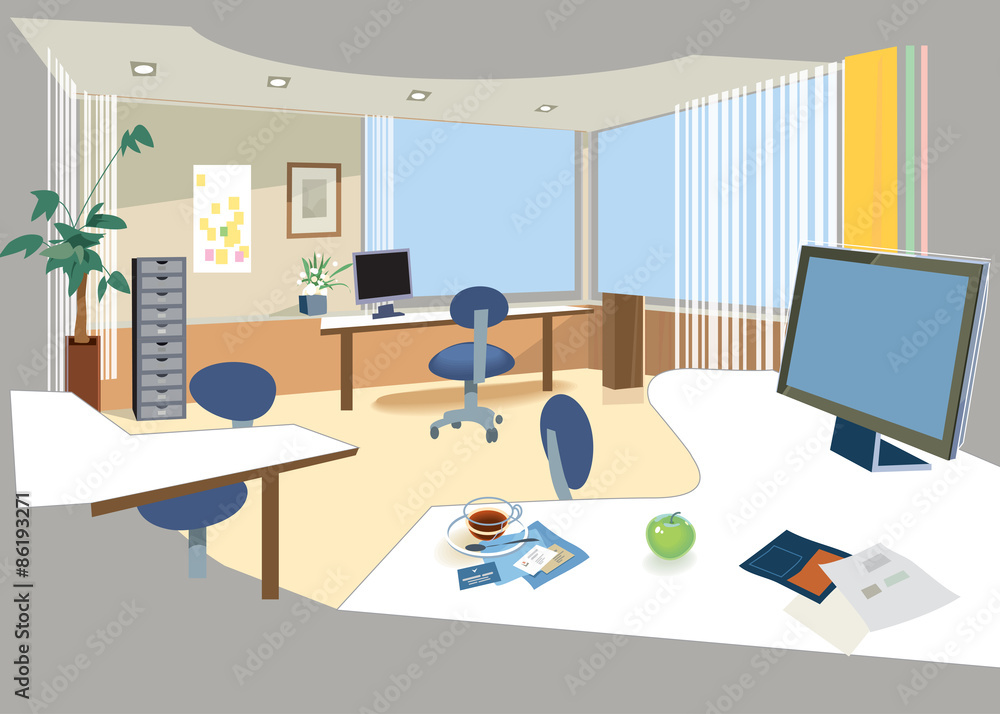 Office open space. Managers and clerks jobs place. Vector Office open space. Managers and clerks jobs place. Vector