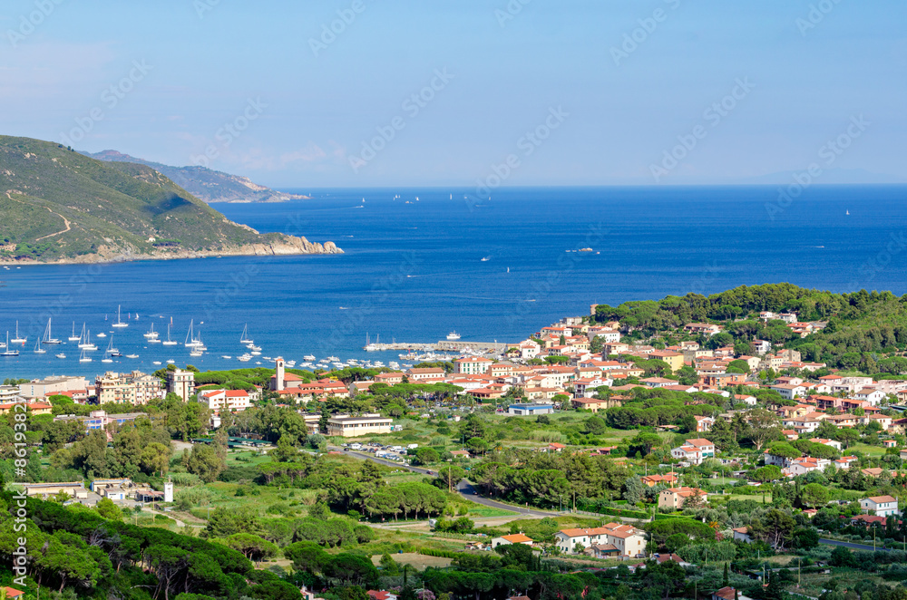 Isola d'Elba, Marina di Campo (Italy) view from Sant'Ilario