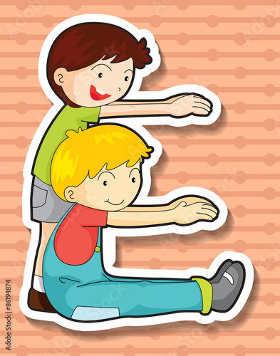 Boys exercising