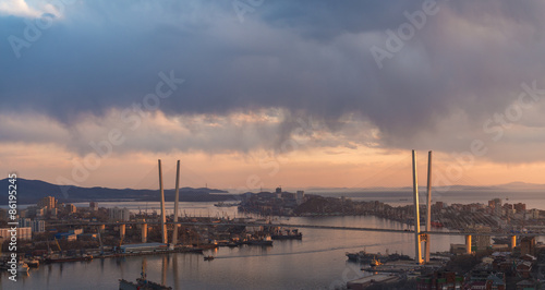 Vladivostok cityscape, sunset view. © Vladimir Arndt