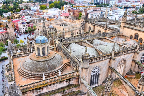 Sevilla Cathedral aerial view