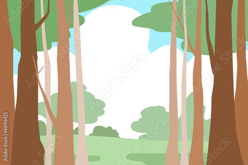 forest trees landscape  vector background