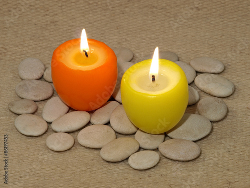 Two colored candles.