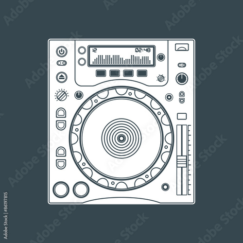 solid color dj cd player device illustration.
