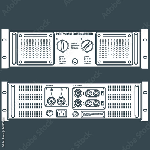 solid color speaker amplifier device illustration.