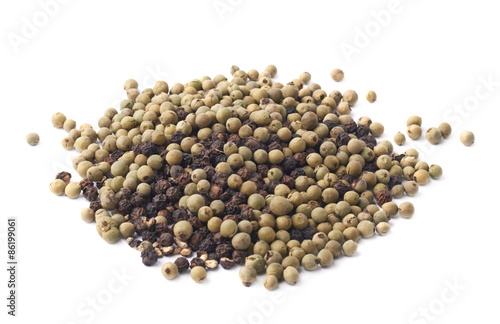 Pile of mixed peppercorn isolated