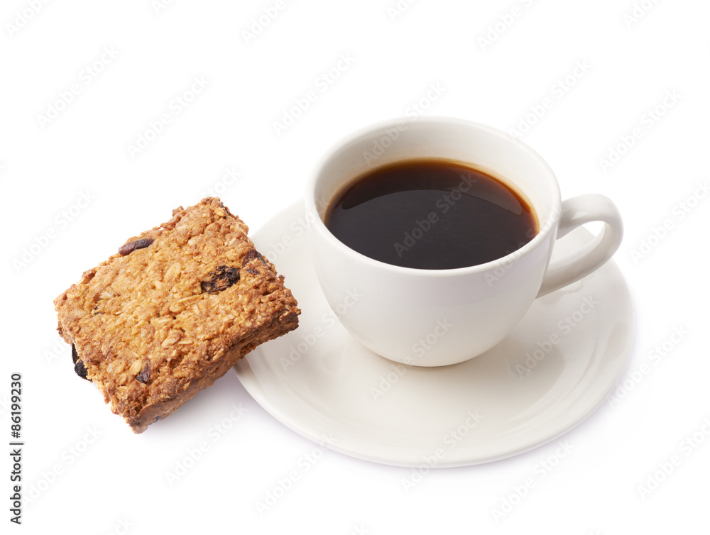 Cup of coffee and cookie composition Cup of coffee and cookie composition