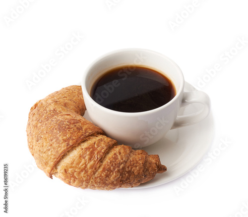 Croissant and cup of coffee