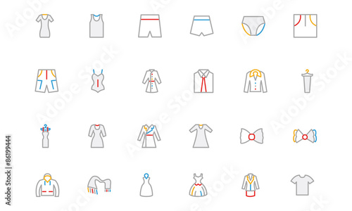 Clothes Colored Outline Vector Icons 3
