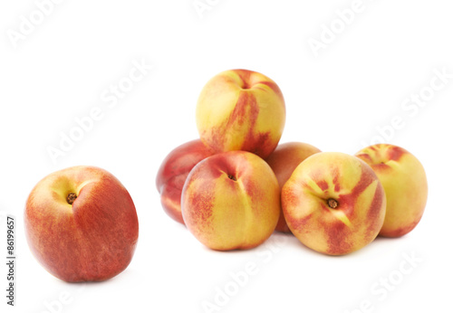 Pile of multiple nectarines isolated