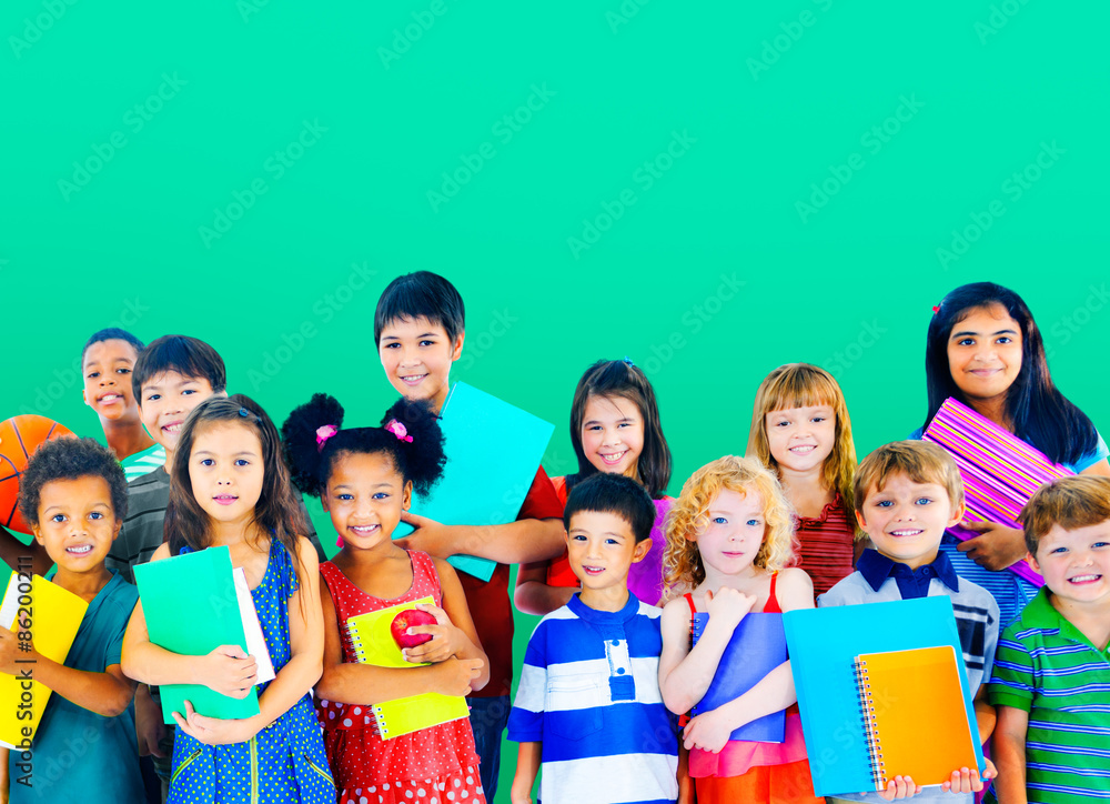 Diversity Children Friendship Innocence Smiling Concept Diversity Children Friendship Innocence Smiling Concept