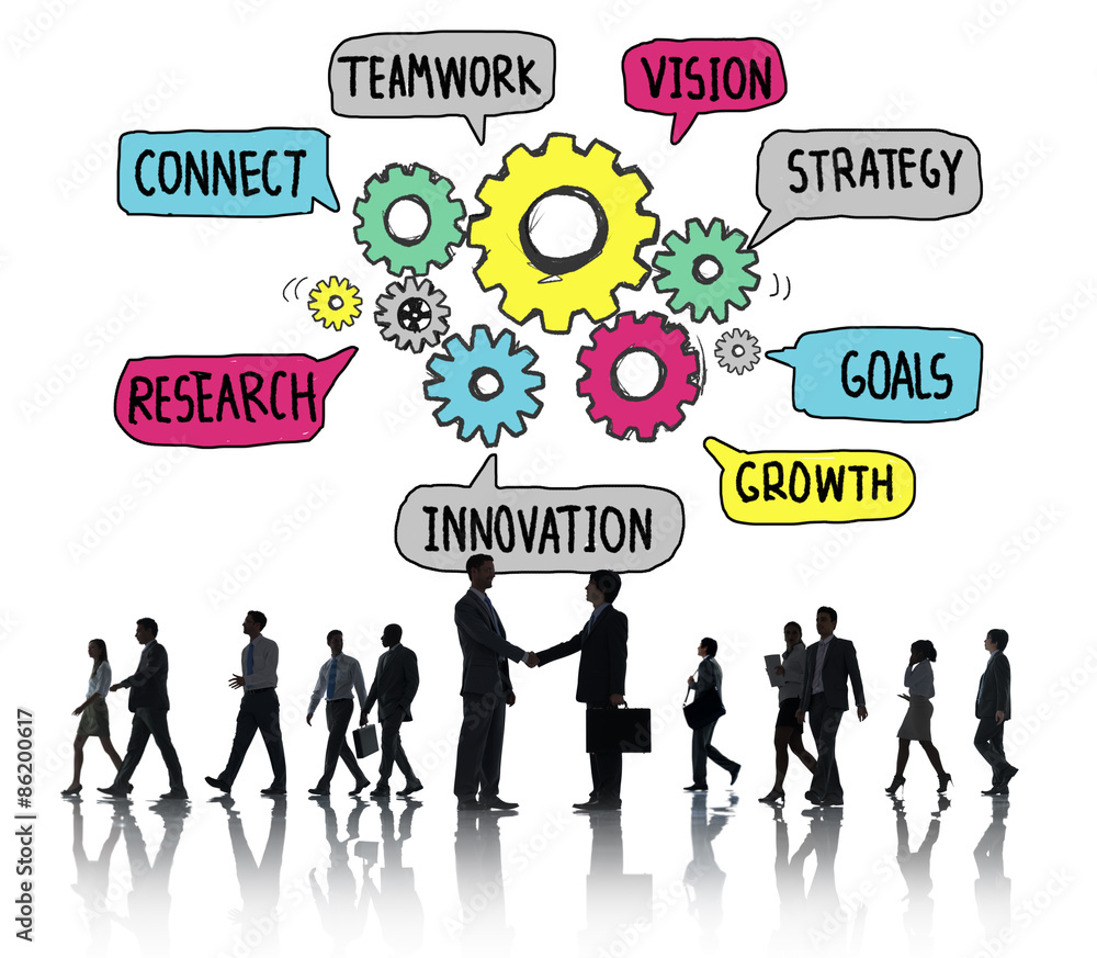Teamwork Connect Strategy Vision Together Gear Concept Teamwork Connect Strategy Vision Together Gear Concept