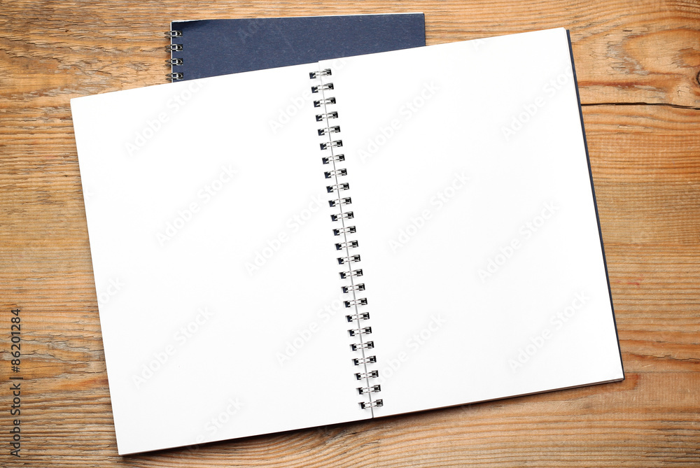 Notepads on a table