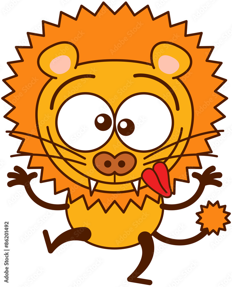 Obraz premium Cute lion having fun making funny faces