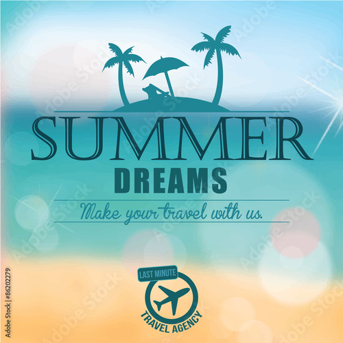 Summer poster. Travel agency. Vector illustration.