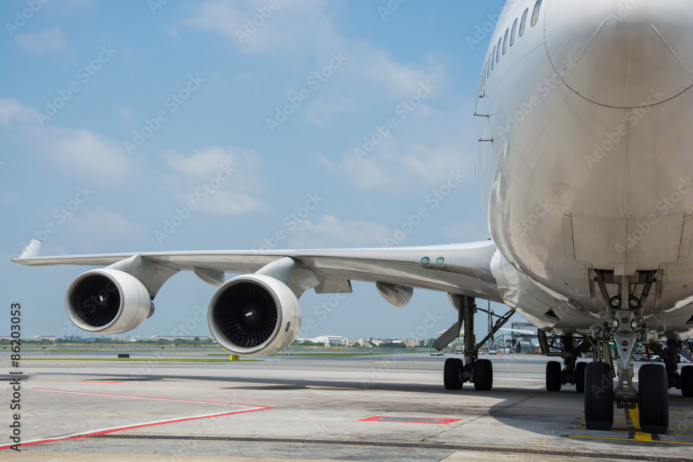 Naklejka premium Passenger planes at the airport