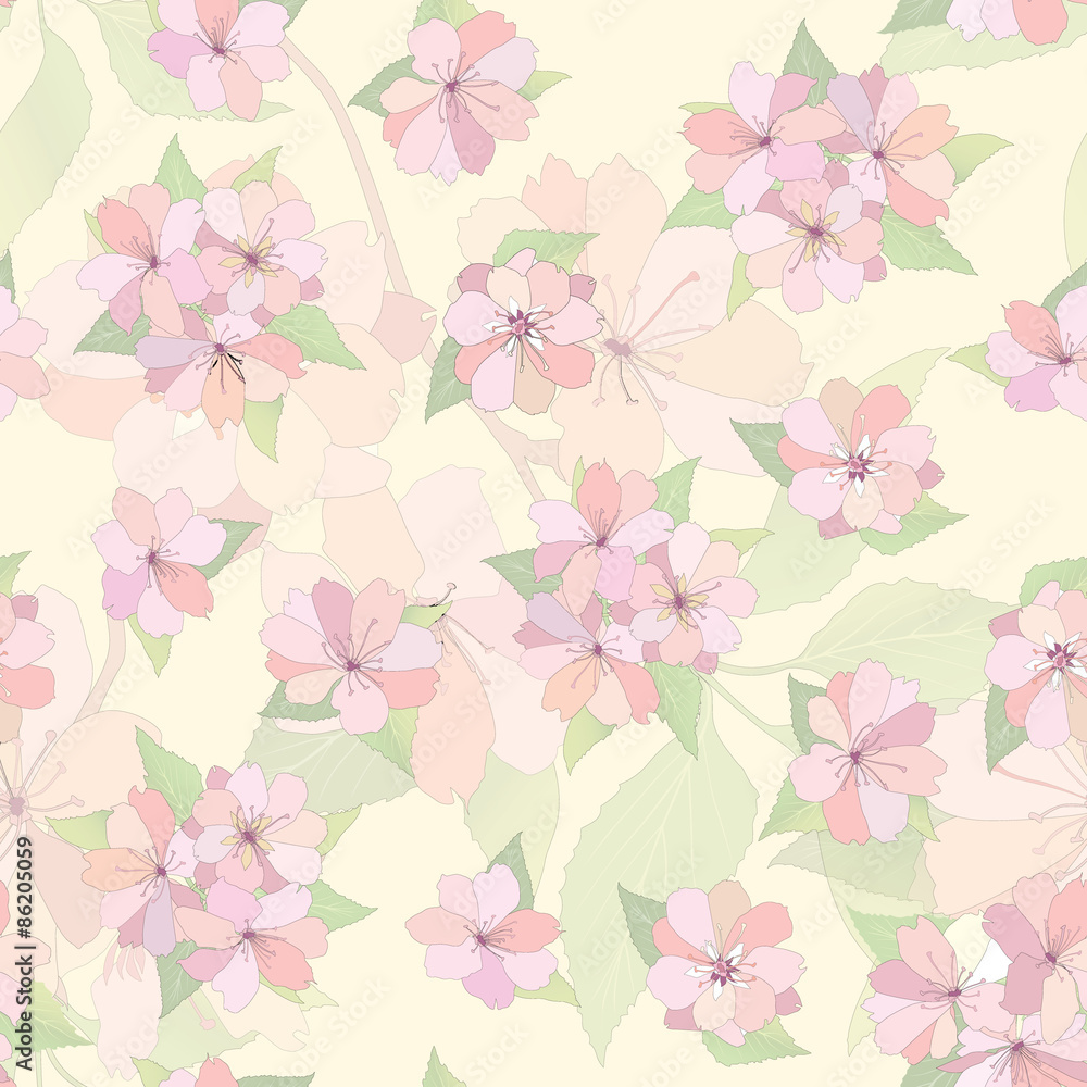 Flower pattern. Tiled texture. Floral seamless background. 