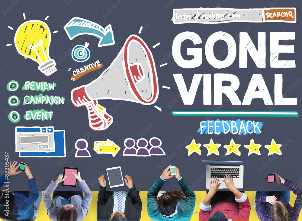 Fototapeta premium Gone Viral Popular Famous Share Post Concept