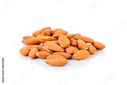 almonds isolated on the white background