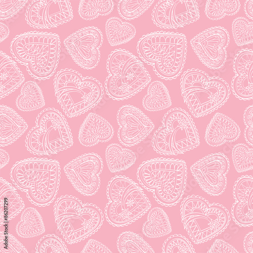 Love hearts Valentin's Day Seamless Pattern. Bright Vector seamless background.