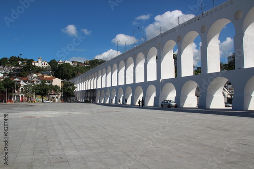 Fototapeta White Arches at Arcos da Lapa Rio de Janeiro Brazil