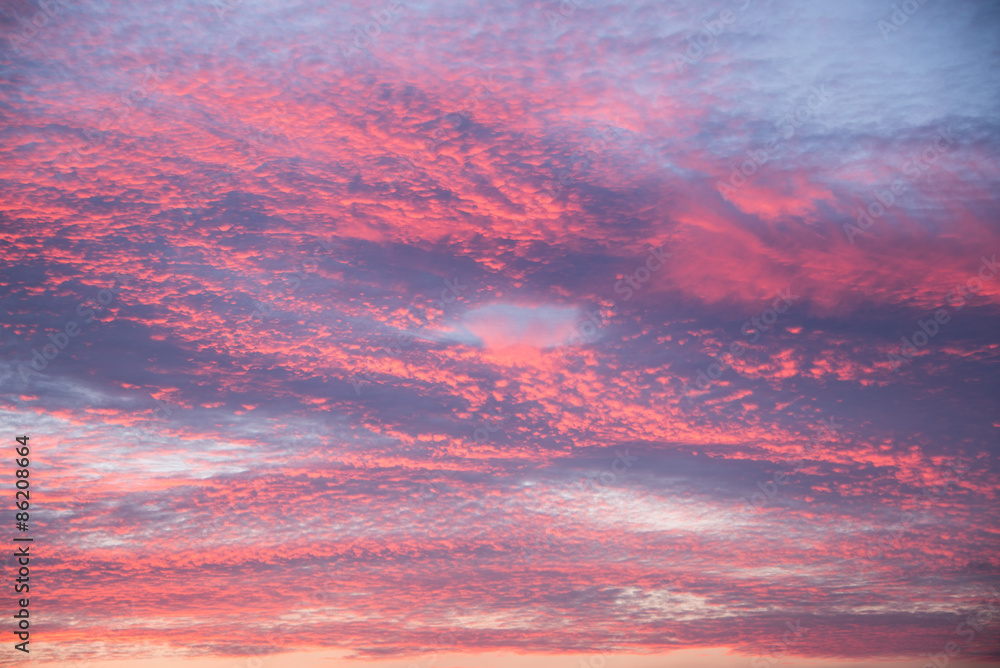 pinkfarbene Wolken am Abendhimmel
