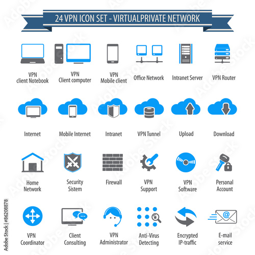 VPN icon set - Virtual Private Network