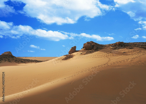 Footprints on sand dune  Sahara Desert  Egypt