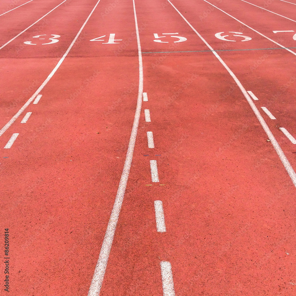 Starting line on a college running track