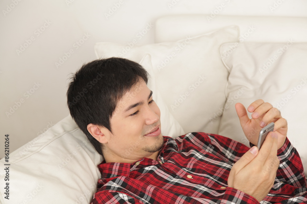 Man looking at phone Man looking at phone
