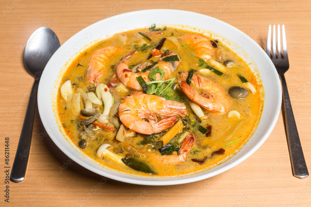 Tom Yum Kung , Spicy Soup with Shrimp, Thailand food Tom Yum Kung , Spicy Soup with Shrimp, Thailand food