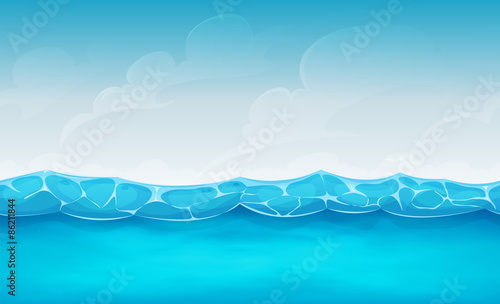 Seamless Summer Ocean Background For Ui Game