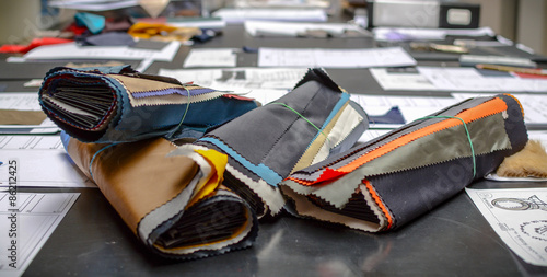 Ritagli di tessuto colorato da vicino