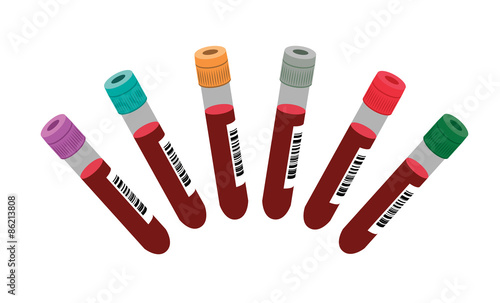 Vector image of blood test tubes in fan shape