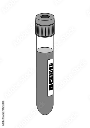 Blood test tube vector image in black in white
