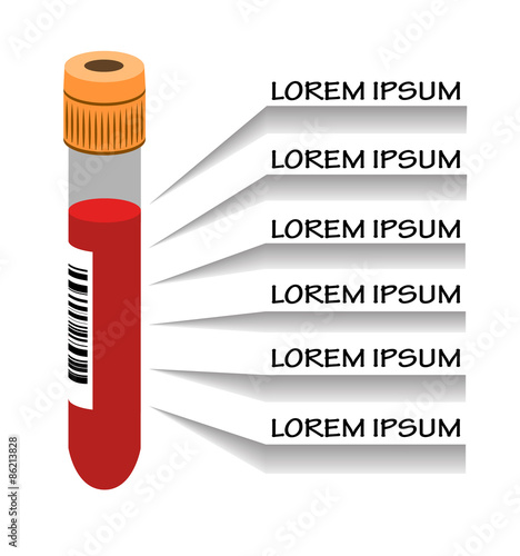 Blood test tube vector image with list