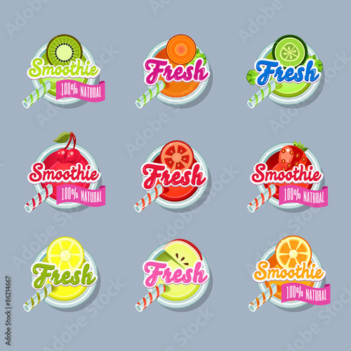 Set Sticers Smoothie with Ribbon and Freshes