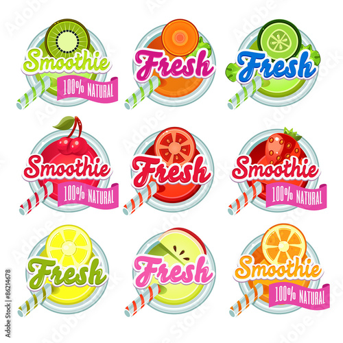Set Sticers Smoothie with Ribbon and Freshes