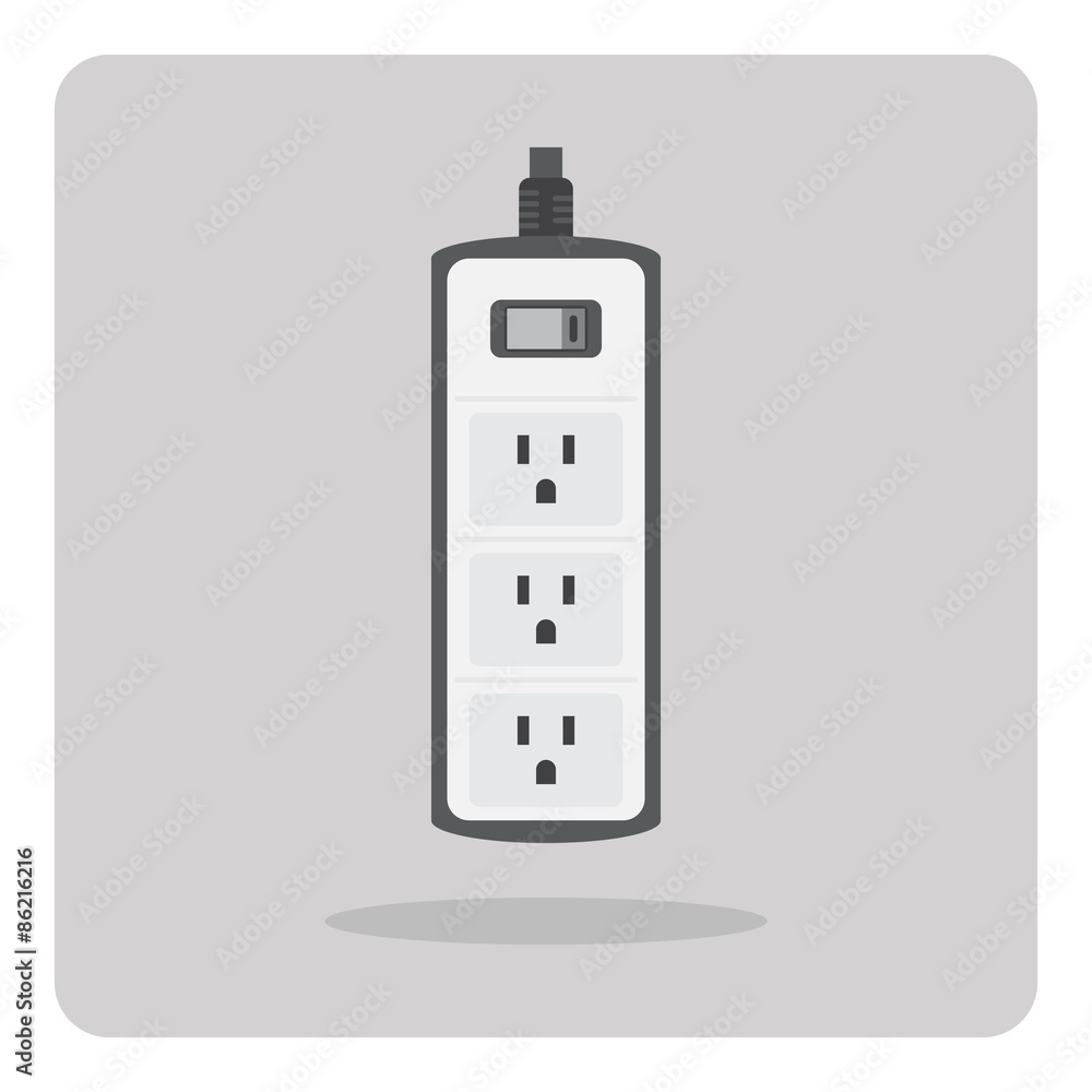 Vector of flat icon, electric power strip on isolated background Vector of flat icon, electric power strip on isolated background